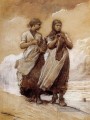 Fishergirls auf Ufer Tynemouth Realismus Maler Winslow Homer